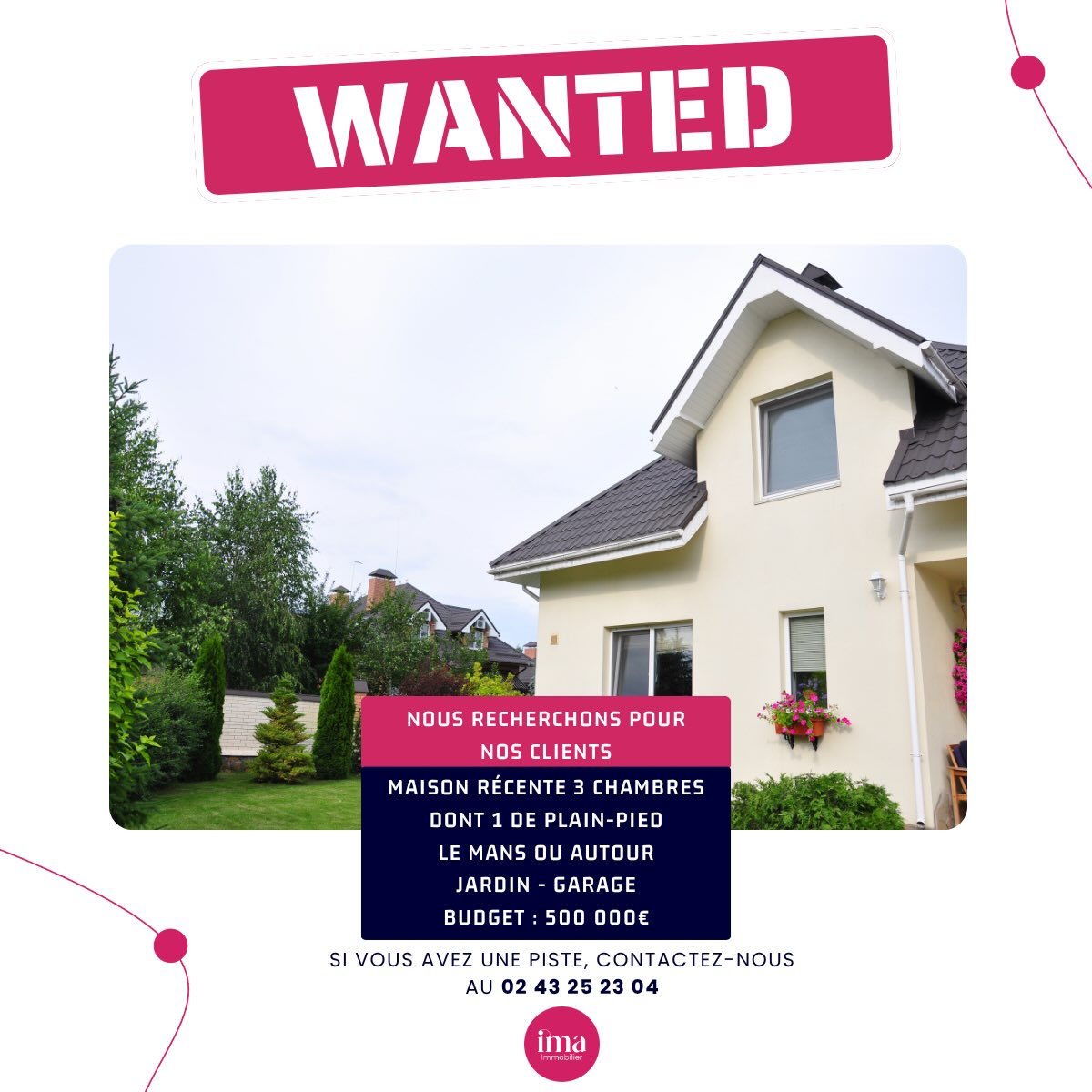 | WANTED 🔍 | 

On recherche pour nos clients 🧐 Vous pensez à un bien qui peut correspondre ? Mettez-nous en relation avec votre contact et obtenez une rémunération d’apporteurs d’affaires 🤩

#rechercheimmobiliere #projetimmobilier #immobilierlemans #maisonlemans