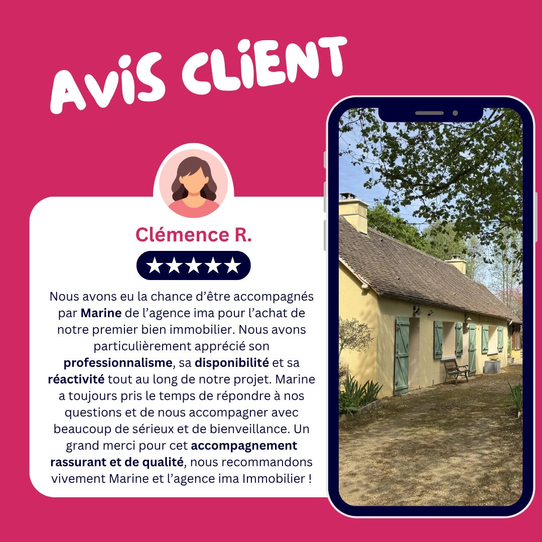 | Votre avis compte pour nous 🙏 |

Parce qu’un projet immobilier prend du temps et mérite un accompagnement rassurant, choisissez votre agence ima immobilier 🤗

#avisclient #accompagnement #projetimmobilier #achatimmobilier