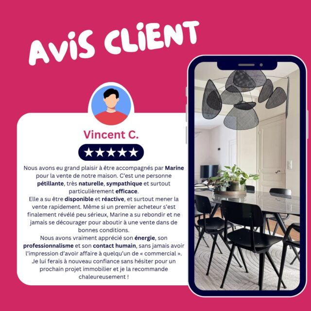 | Le genre de retour pour lequel on se lève le matin 🤗 | 

Quel plaisir d'accompagner des clients aussi sympathiques dans leur projet de vie, malgré les embuches qu'il peut y avoir ! 

Merci pour cet avis et cette recommandation 🤩 

#avisclient #venteimmobiliere #recommandation #immobilierlemans